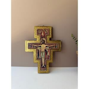 San Damiano Wood Wall Cross Crucifix 10.5" | Florentine Religious Catholic Home